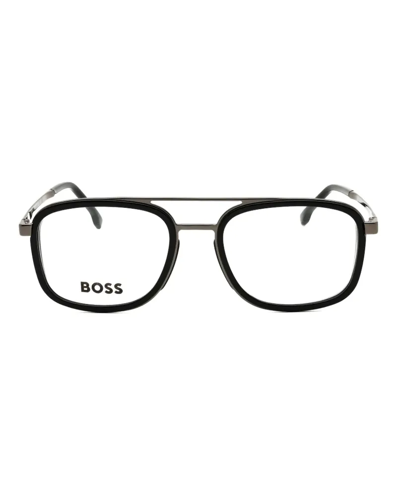 HUGO BOSS rectangle-frame glasses - Schwarz Schwarz