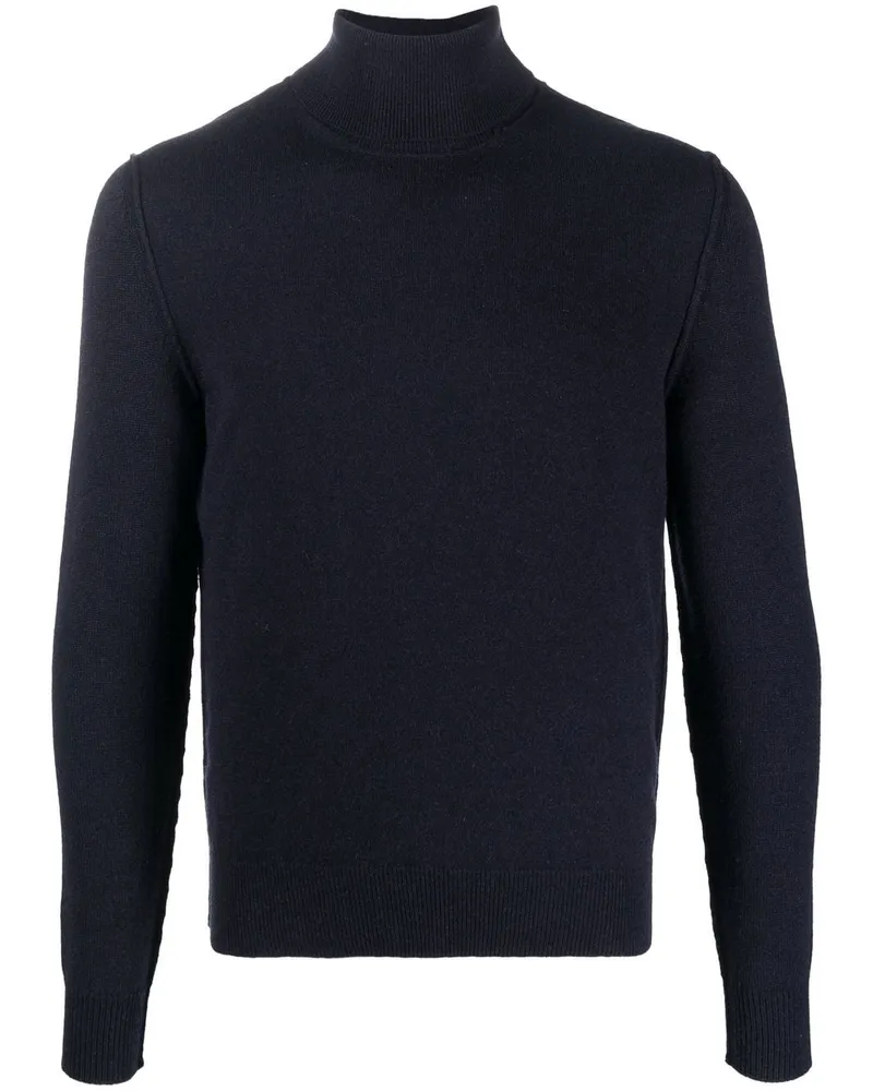 Maison Margiela Pullover mit Stehkragen aus Kaschmir Blau