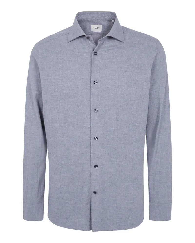 Tintoria Mattei spread-collar button-up shirt - Blau Blau