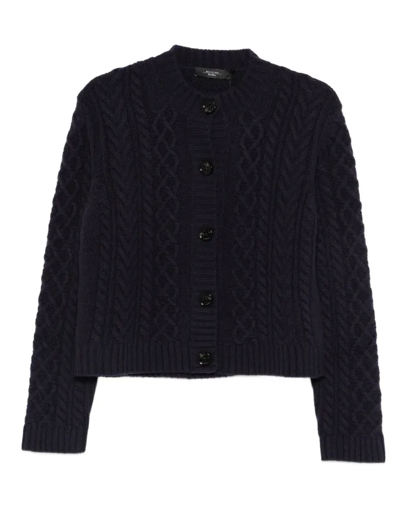 Max Mara Cardigan mit Zopfmuster - Blau Blau