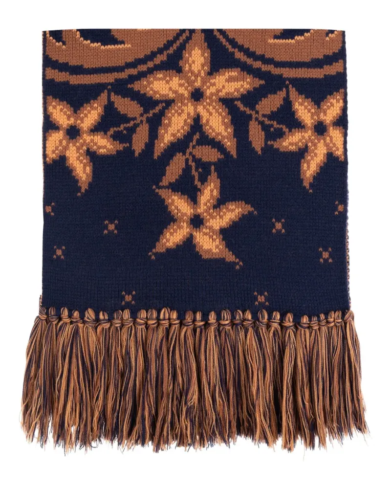 Etro Schal mit Jacquard-Blumenmuster - Blau Blau