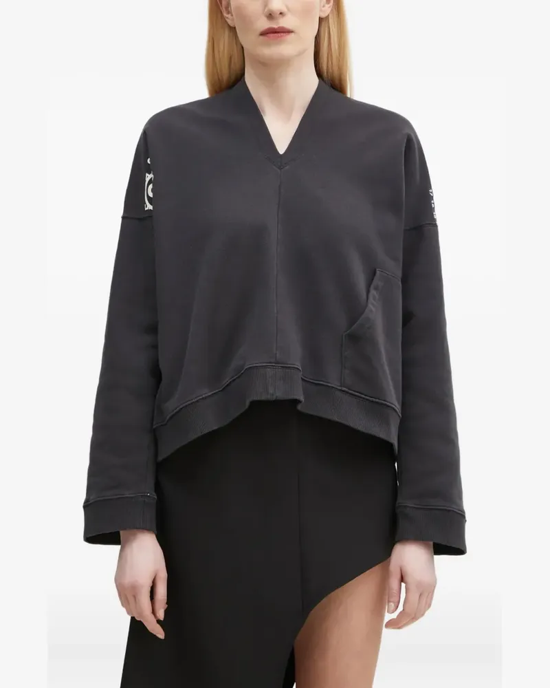 Maison Margiela Sweatshirt mit V-Ausschnitt - Schwarz Schwarz
