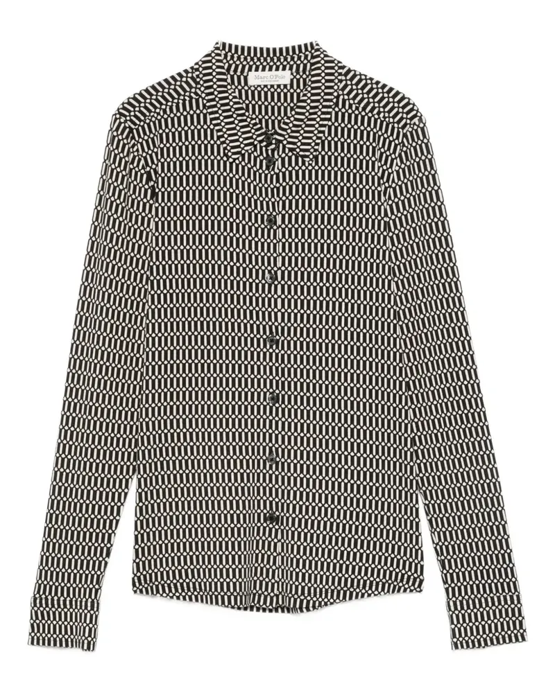 Marc O'Polo Geometrisch gemustertes Hemd - Schwarz Schwarz