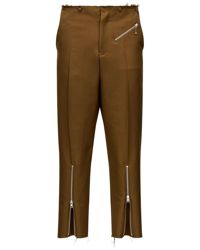 Maison Margiela Tapered-Hose mit Reißverschlussdetail - Braun Braun