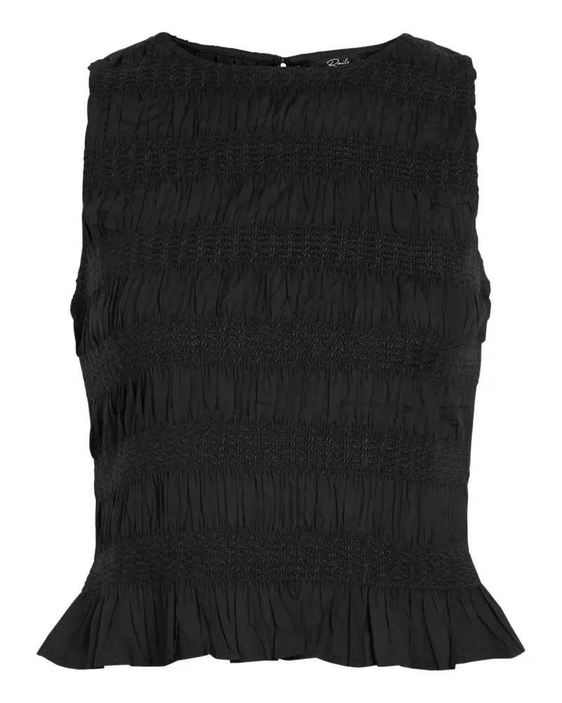RAILS Kane shirred peplum top - Schwarz Schwarz