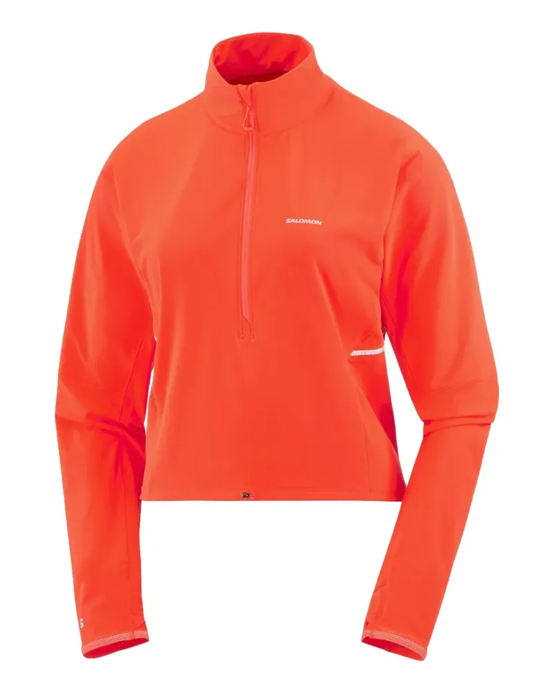 Salomon logo-print half-zip top - Rot Rot