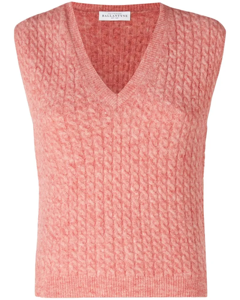 Ballantyne Pullunder mit Zopfmuster - Rosa Rosa