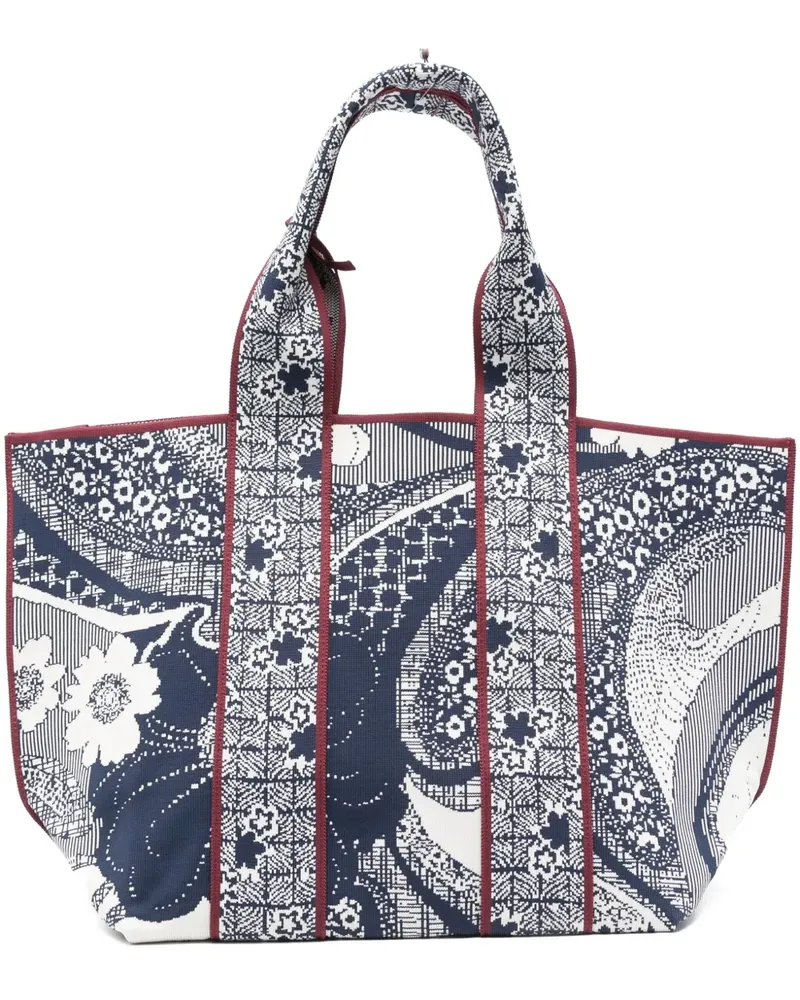 ALEMAIS Tote Bag mit Blumenmuster - Blau Blau