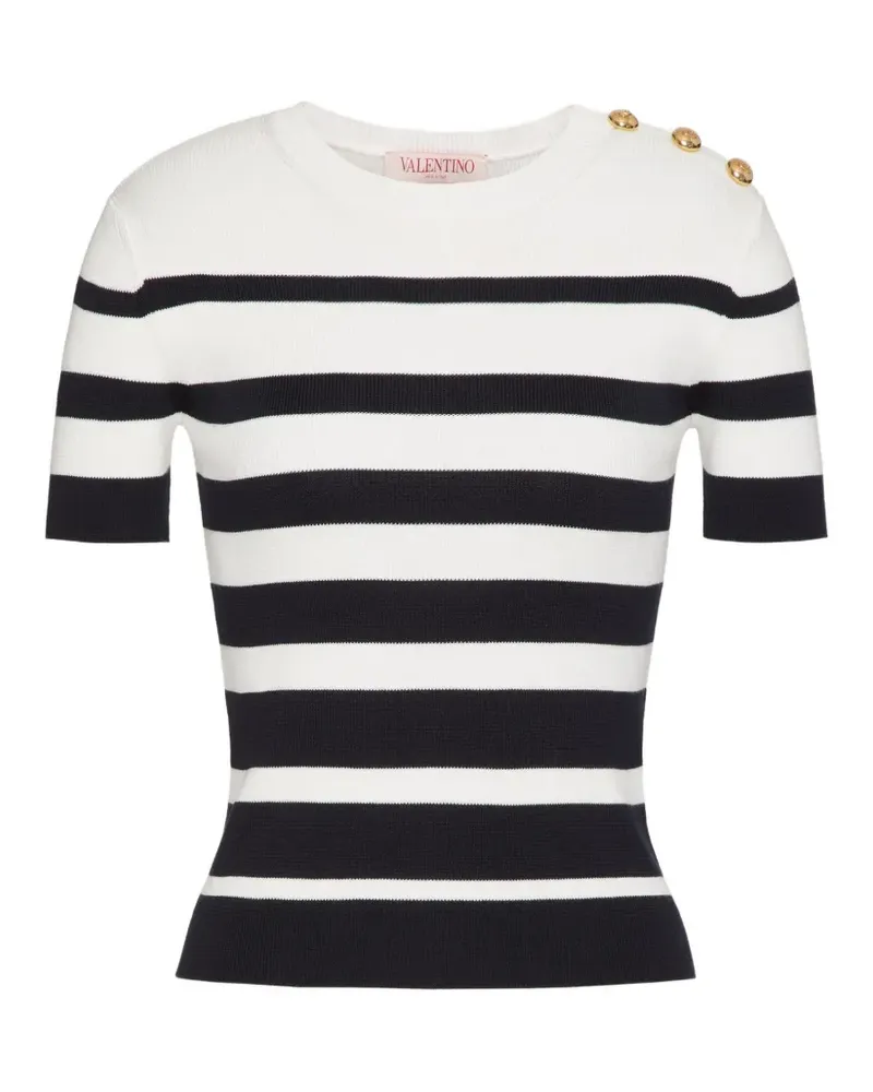 Valentino Garavani Gestreifter Pullover - Weiß Weiß