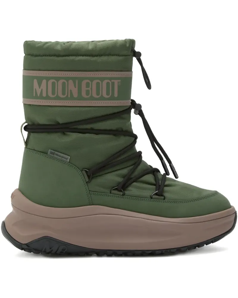 Moon Boot Regenstiefel mit Kordelzug - Grün Grün