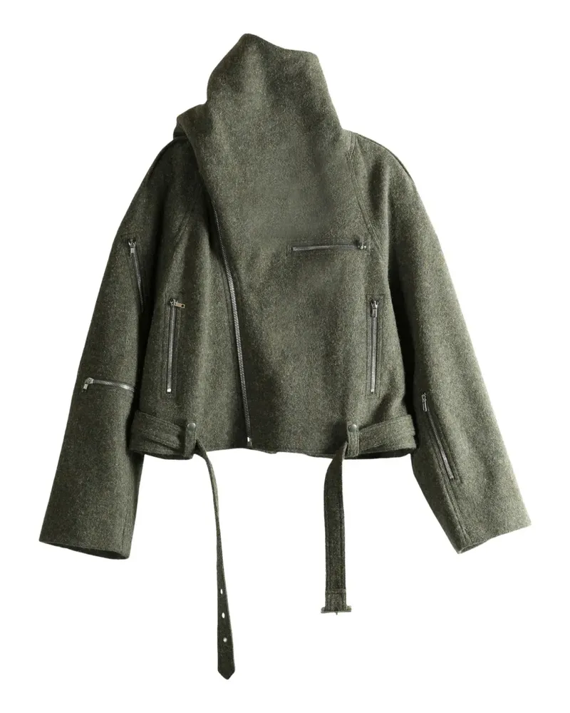 Rick Owens belted zip-up jacket - Grün Grün