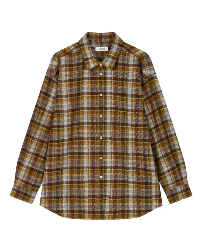 STUDIO TOMBOY checkered wool shirt - Braun Braun