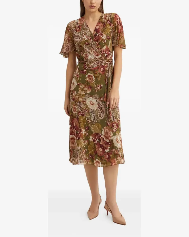 Ralph Lauren floral-print wrap midi dress - Grün Grün