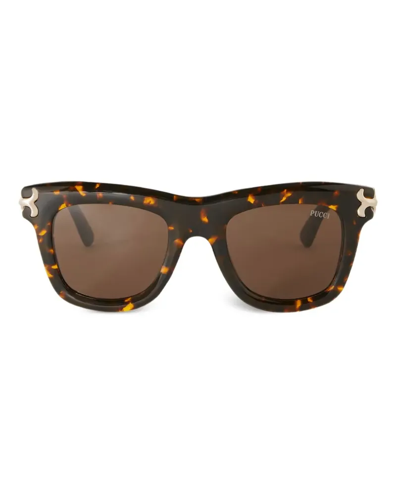 Emilio Pucci Sonnenbrille mit eckigem Gestell - Braun Braun