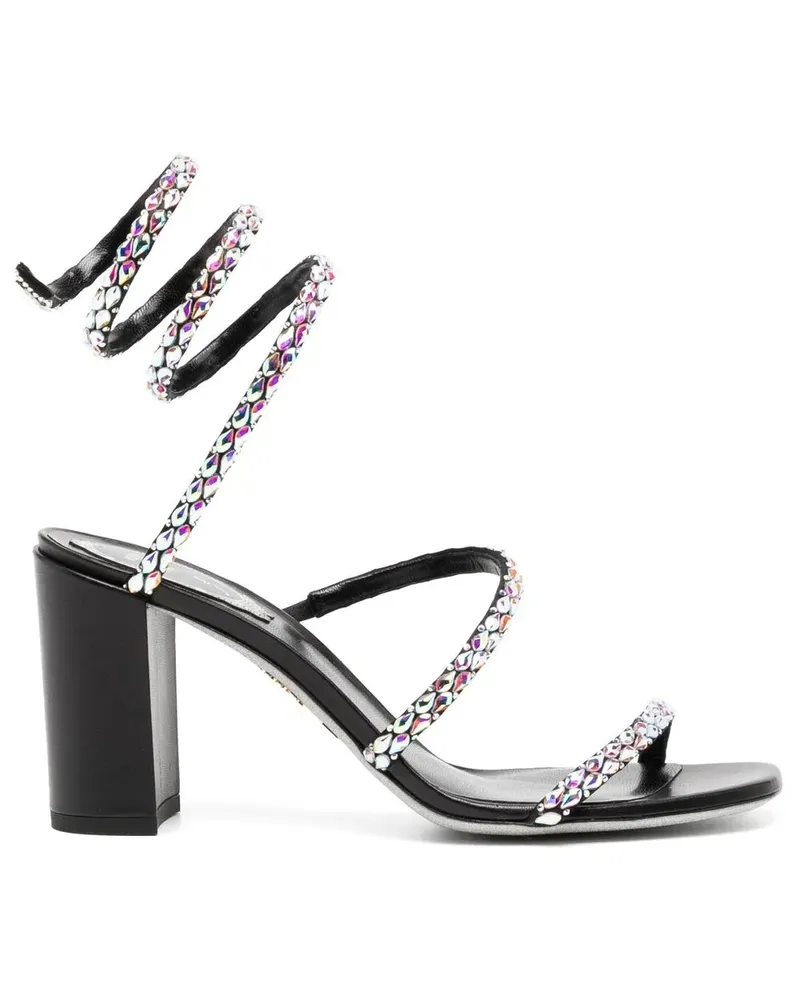 René Caovilla Sandalen mit Kristallen - Schwarz Schwarz