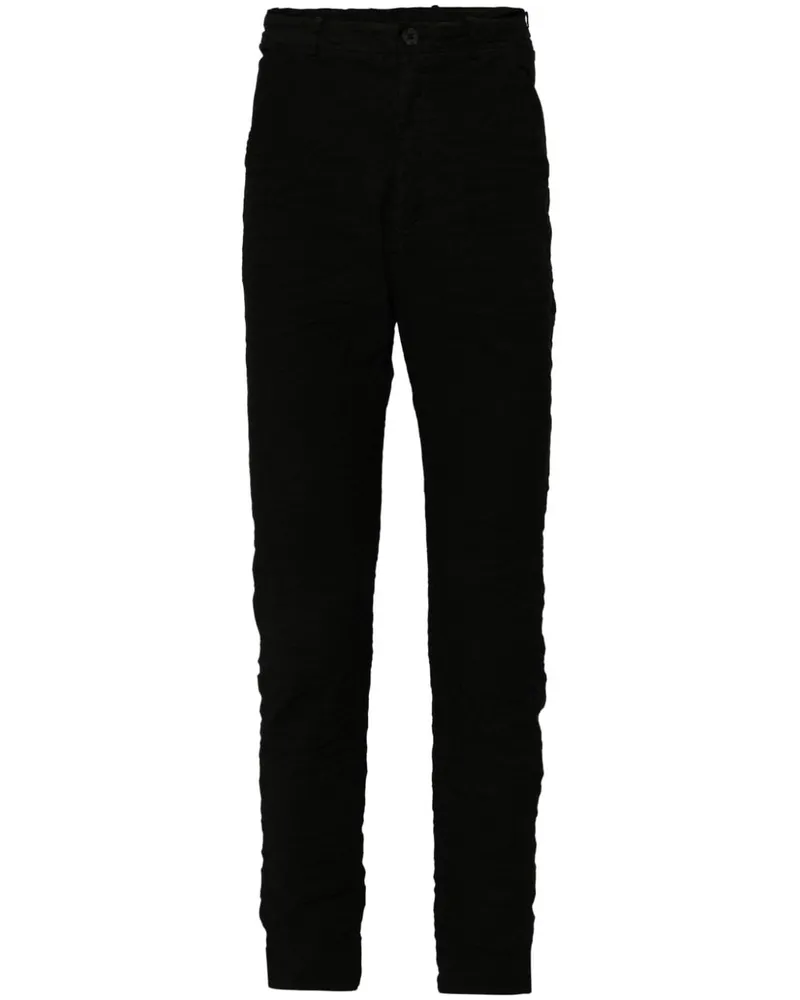 Poème Bohèmien Schmale Hose mit Knitteroptik - Schwarz Schwarz