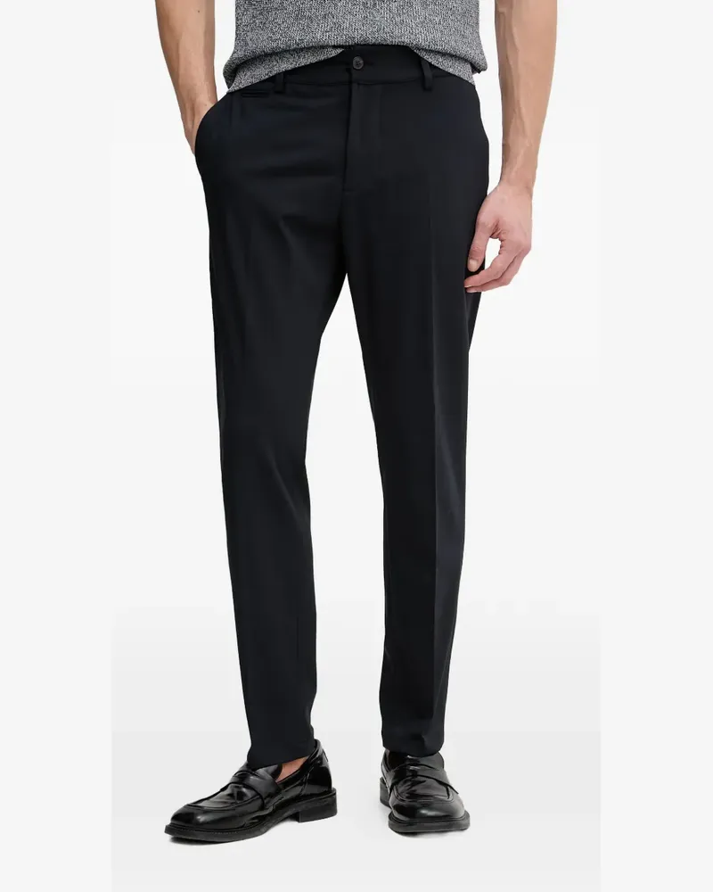 Trussardi logo-patch tailored trousers - Blau Blau