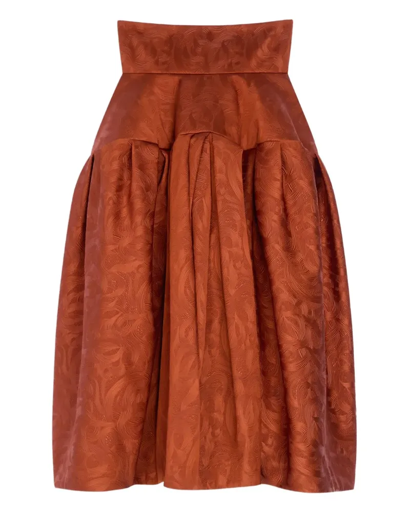Dries van Noten Midirock aus Wirbel-Jacquard - Rot Rot