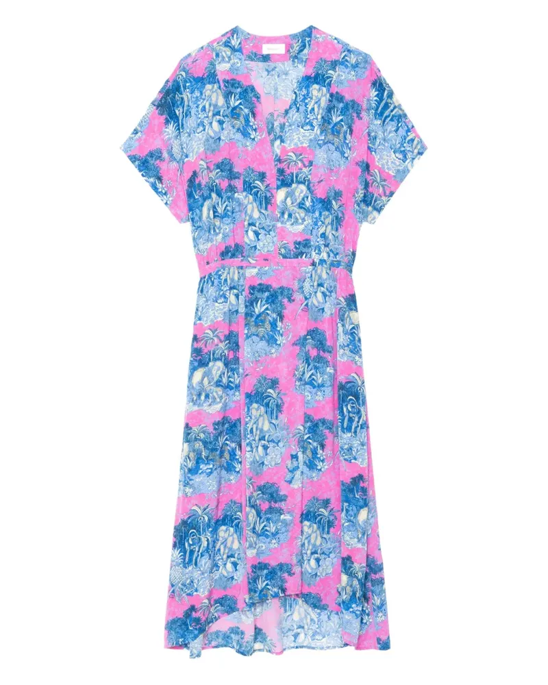 Zadig & Voltaire Riaz Midikleid mit Dschungel-Print - Rosa Rosa