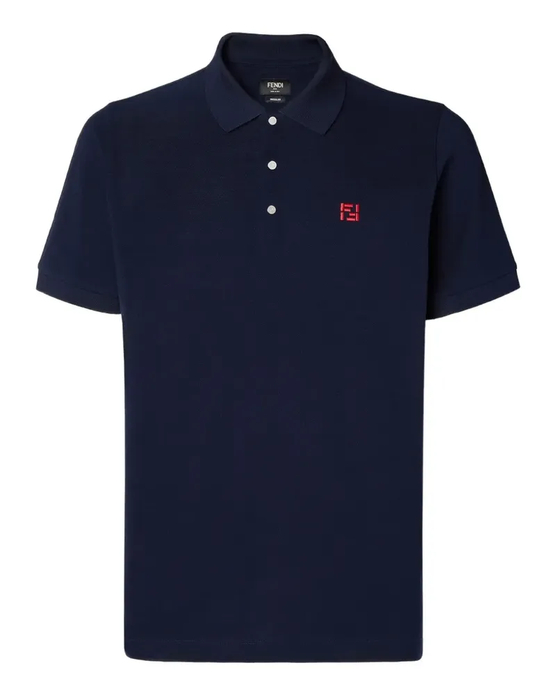 Fendi Poloshirt mit FF-Stickerei - Blau Blau