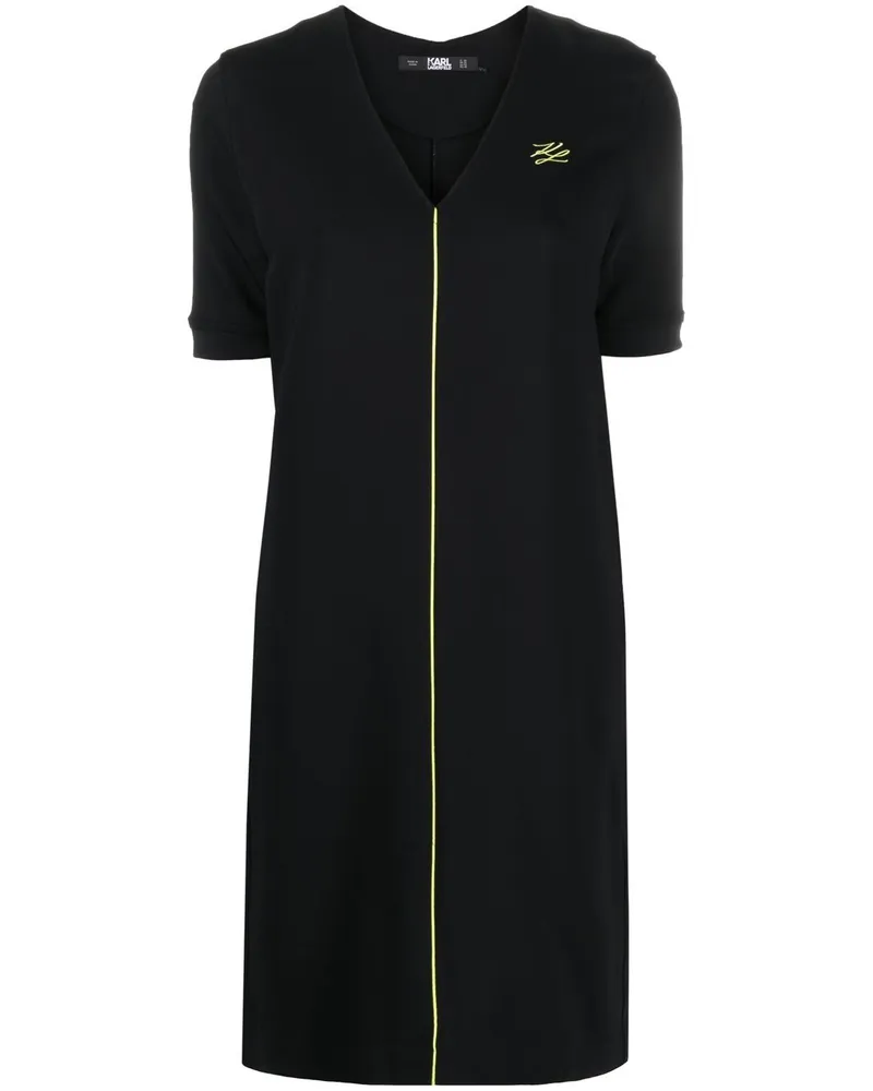 Karl Lagerfeld Minikleid mit V-Ausschnitt - Schwarz Schwarz