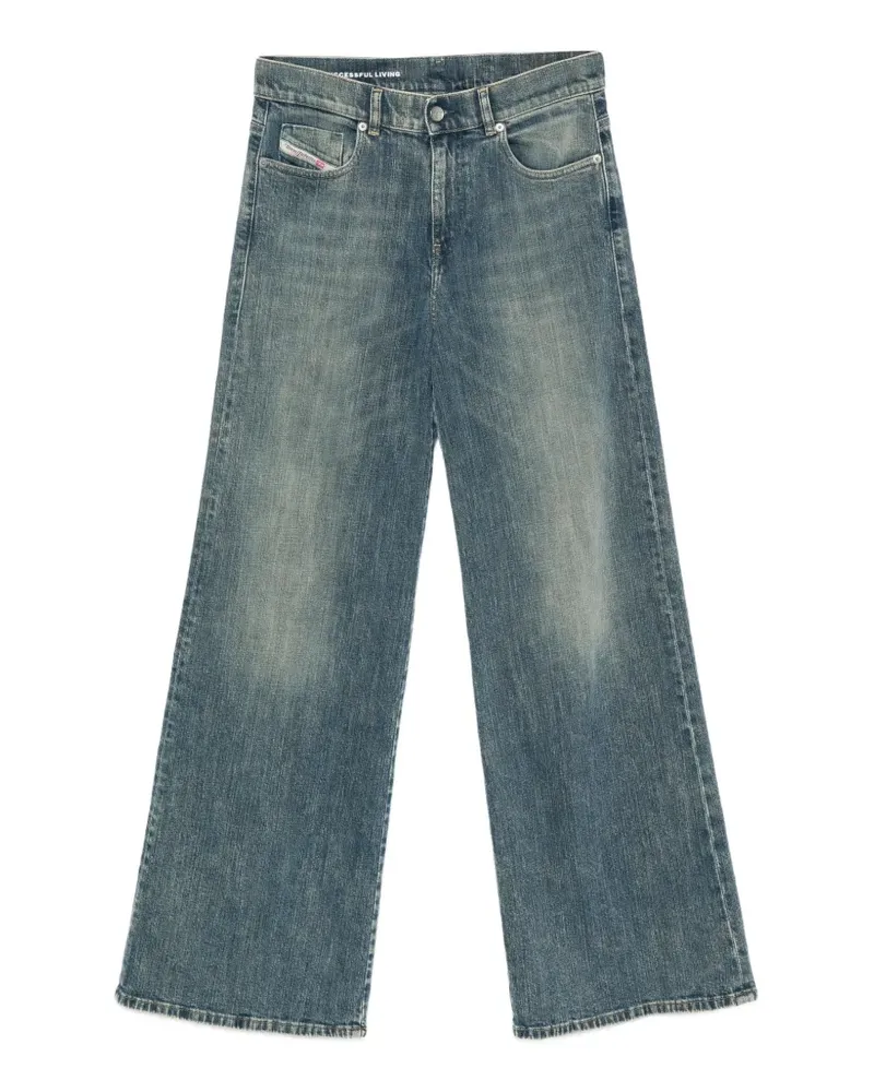 Diesel Ausgeblichene Schlagjeans - Blau Blau