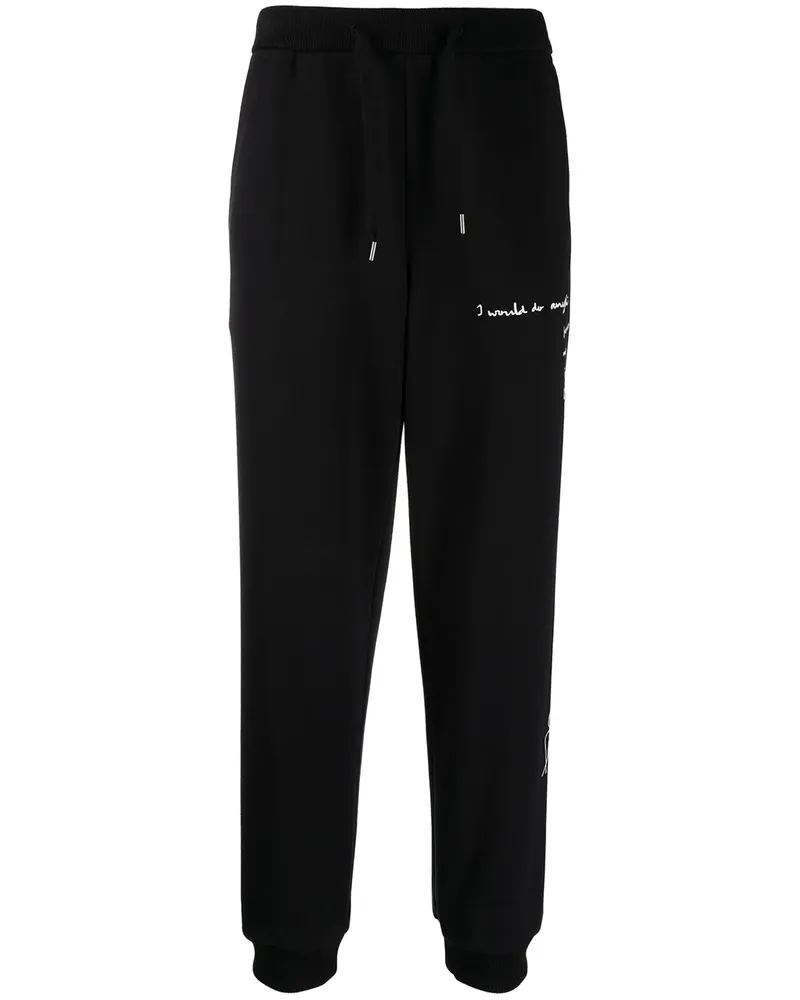 Ports V Jogginghose mit Slogan-Print - Schwarz Schwarz