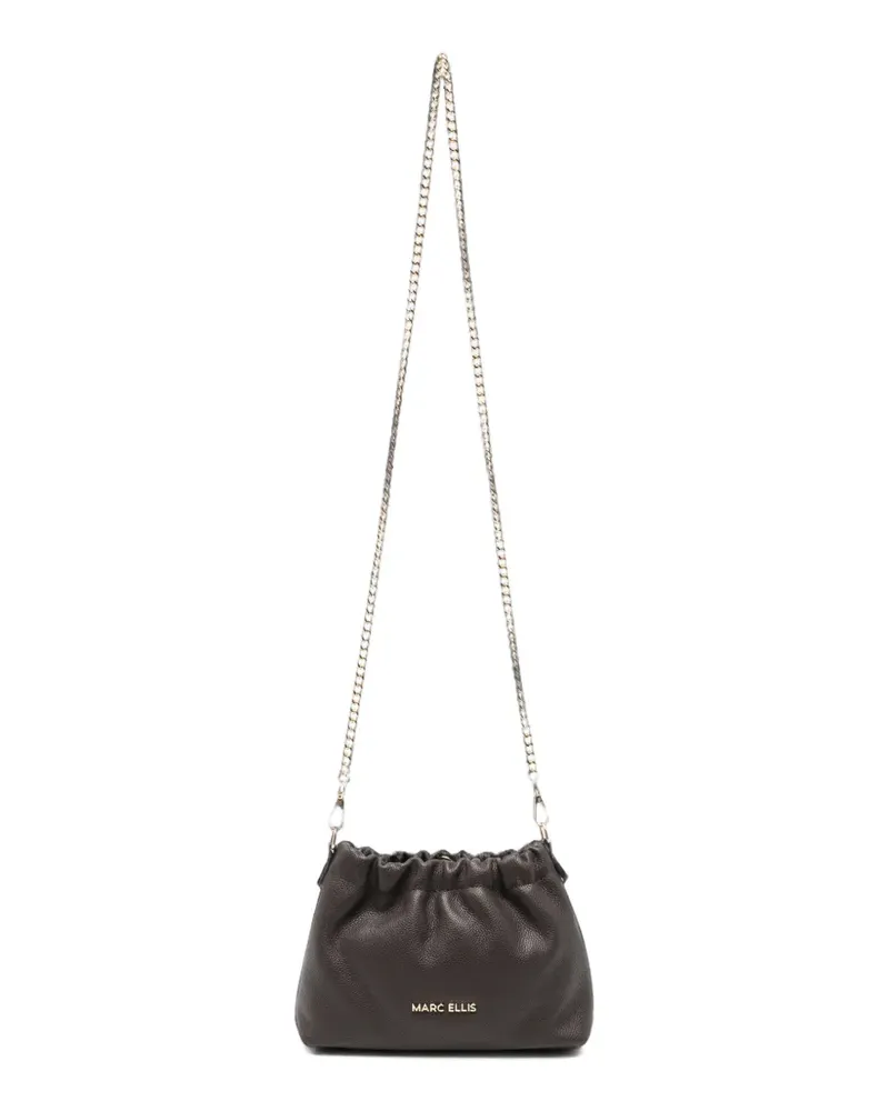 MARC ELLIS Zoedo grained-leather shoulder bag - Braun Braun