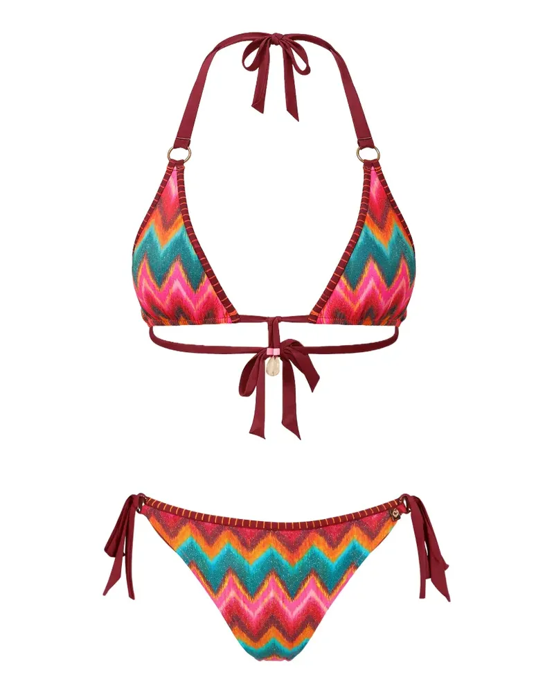 Banana Moon Sima Nalika tie-side chevron bikini bottoms - Rot Rot