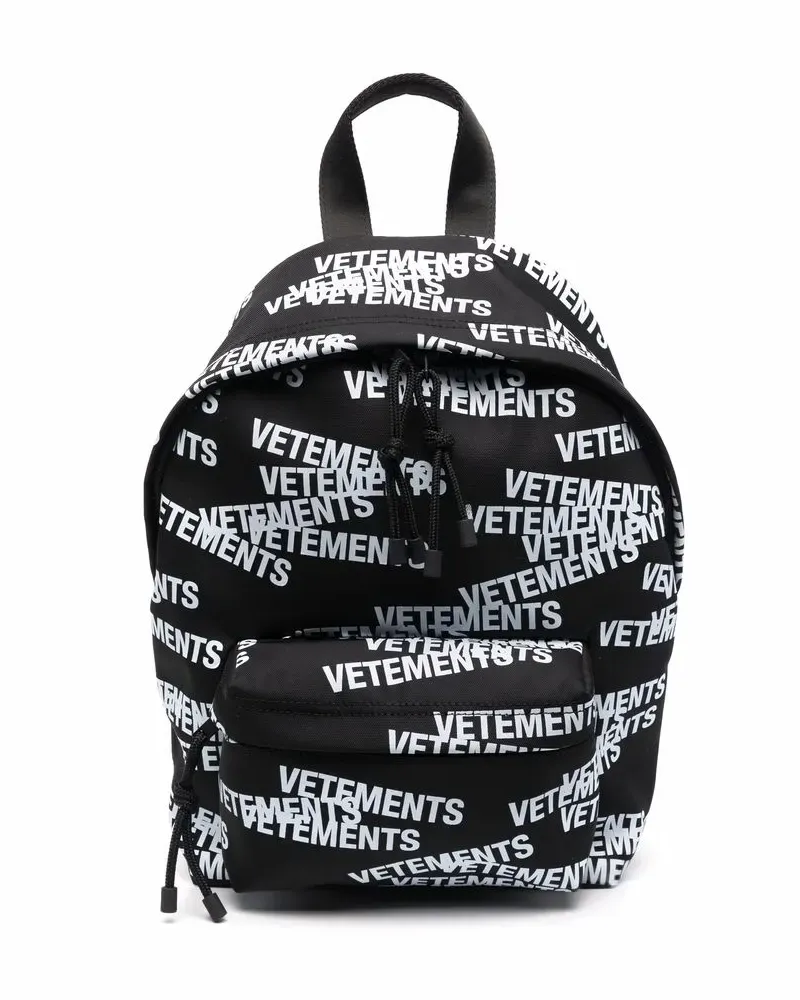 VETEMENTS Rucksack mit Logo-Print - Schwarz Schwarz