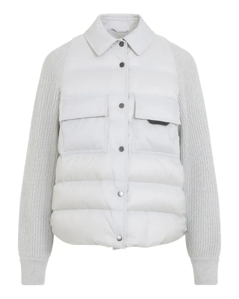Brunello Cucinelli quilted Geyser hybrid jacket - Grau Grau