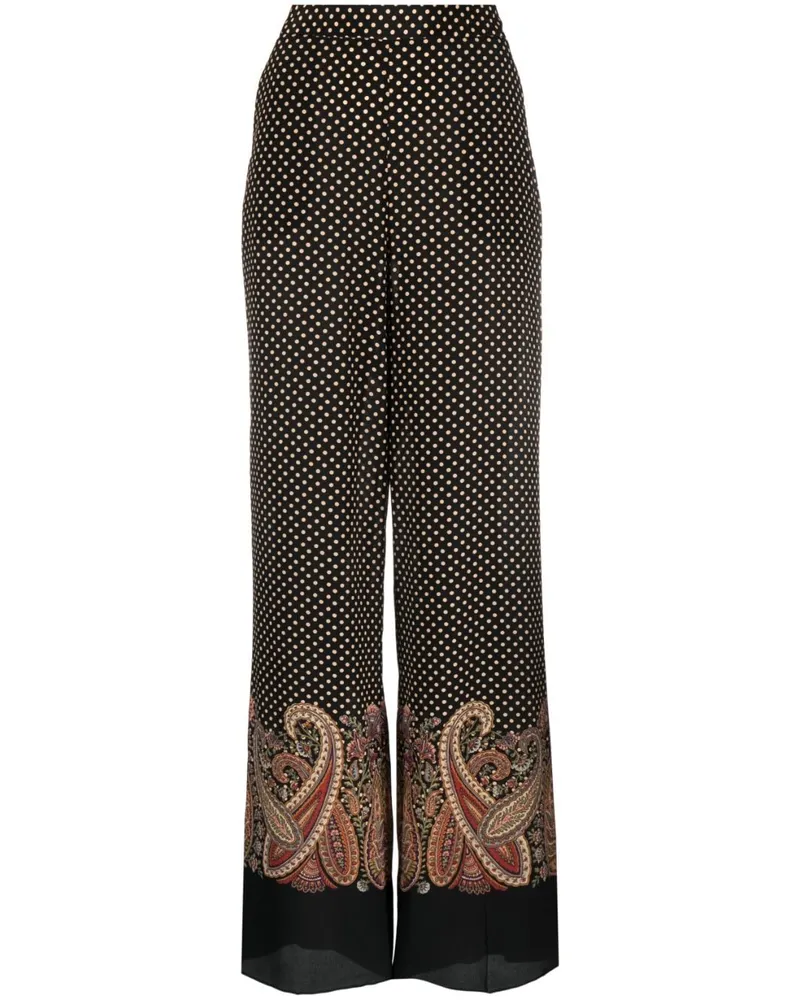 Etro Hose mit Paisley-Print - Schwarz Schwarz