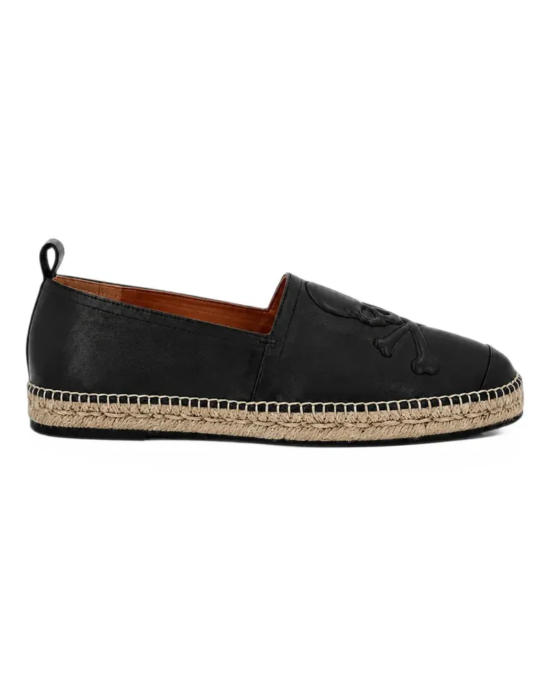 Philipp Plein Espadrillas-Totenkopf aus Nappaleder - Schwarz Schwarz