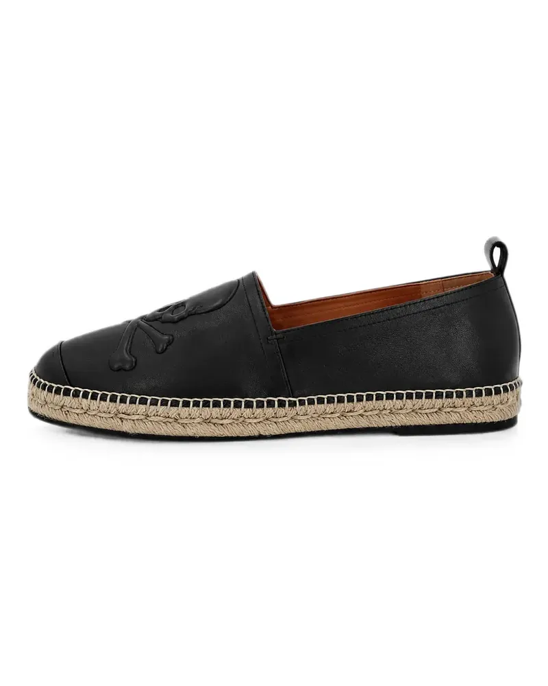 Philipp Plein Espadrillas-Totenkopf aus Nappaleder - Schwarz Schwarz