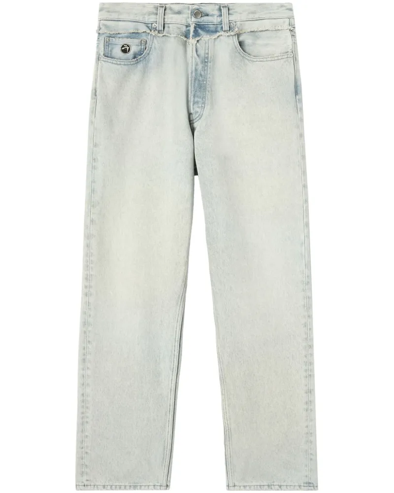 AMBUSH Ausgefranste Straight-Leg-Jeans - Blau Blau
