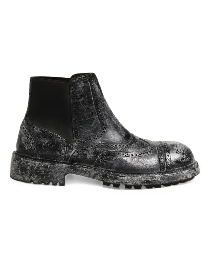Dolce & Gabbana brogue-detail leather Chelsea boots - Schwarz Schwarz