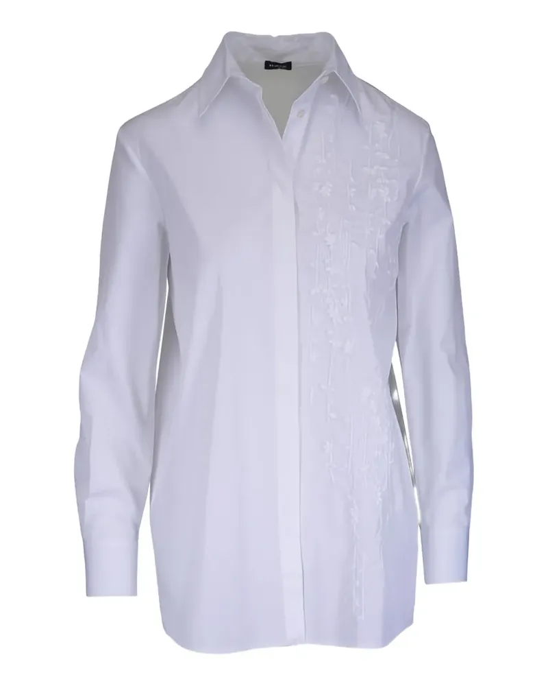 Kiton floral-embroidered box-pleat blouse - Weiß Weiß