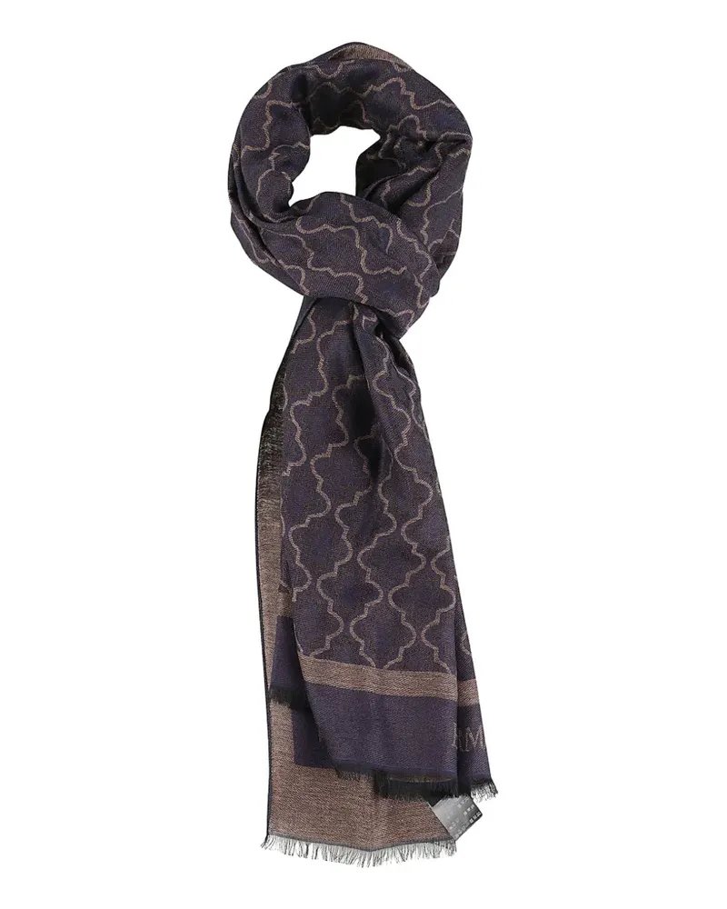 Emporio Armani Schal mit geometrischem Muster - Blau Blau