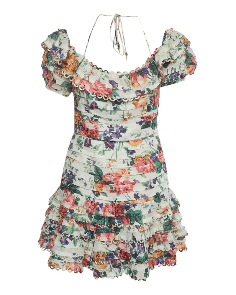 Zimmermann Allia Kleid mit Blumenprint - Weiß Weiß