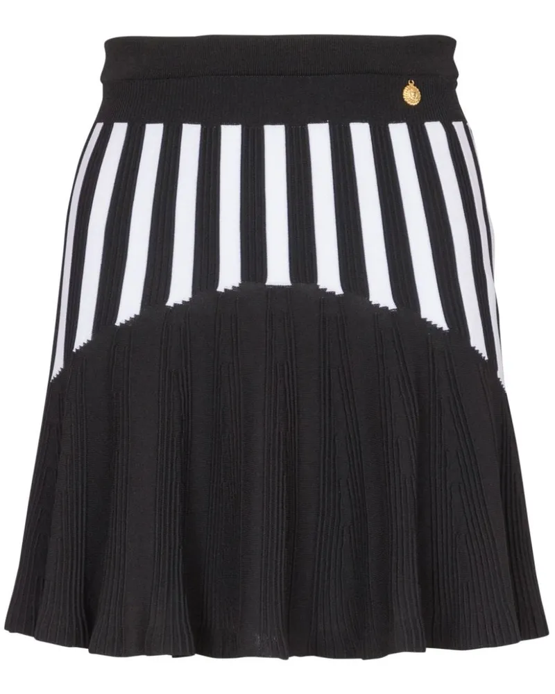 Balmain Gerippter Strickrock - Schwarz Schwarz