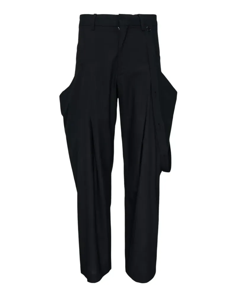 JiyongKim layered panel trousers - Schwarz Schwarz