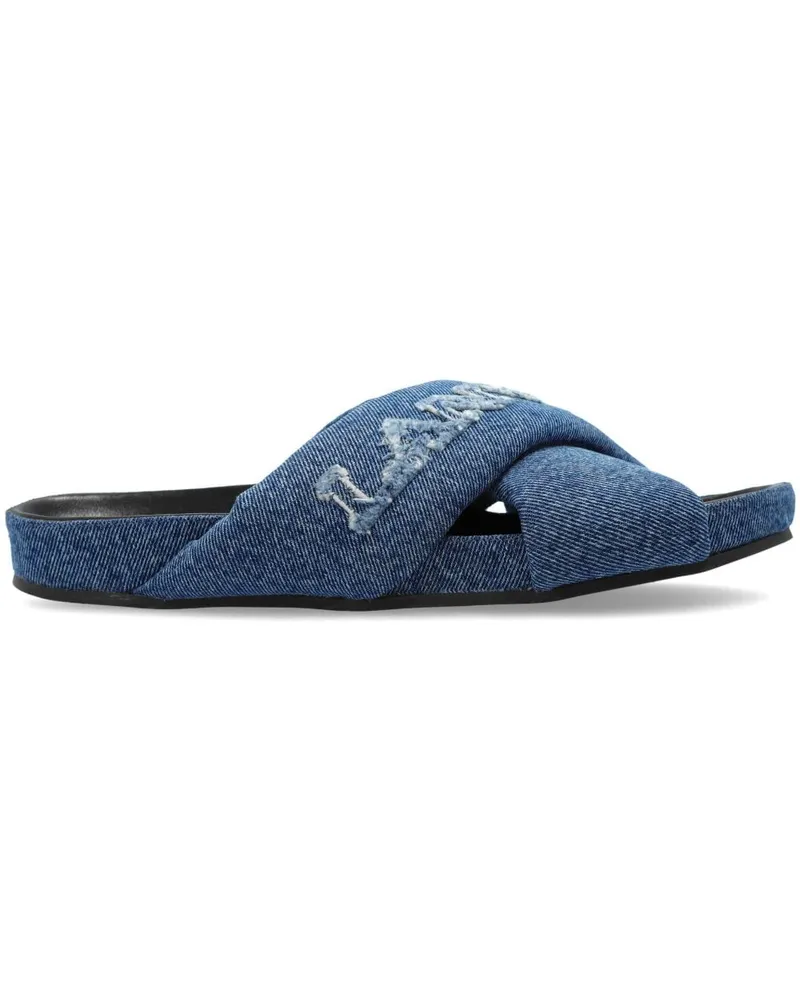 Lanvin Jeans-Pantoletten mit Logo-Stickerei - Blau Blau