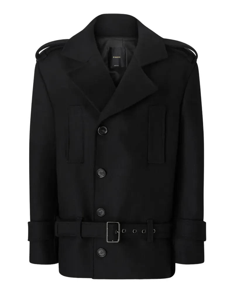 Pinko Mantel mit Gürtel - Schwarz Schwarz