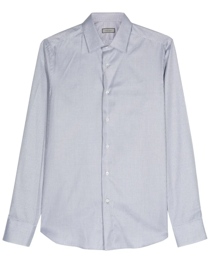 Canali Geometrisch gemustertes Hemd - Grau Grau