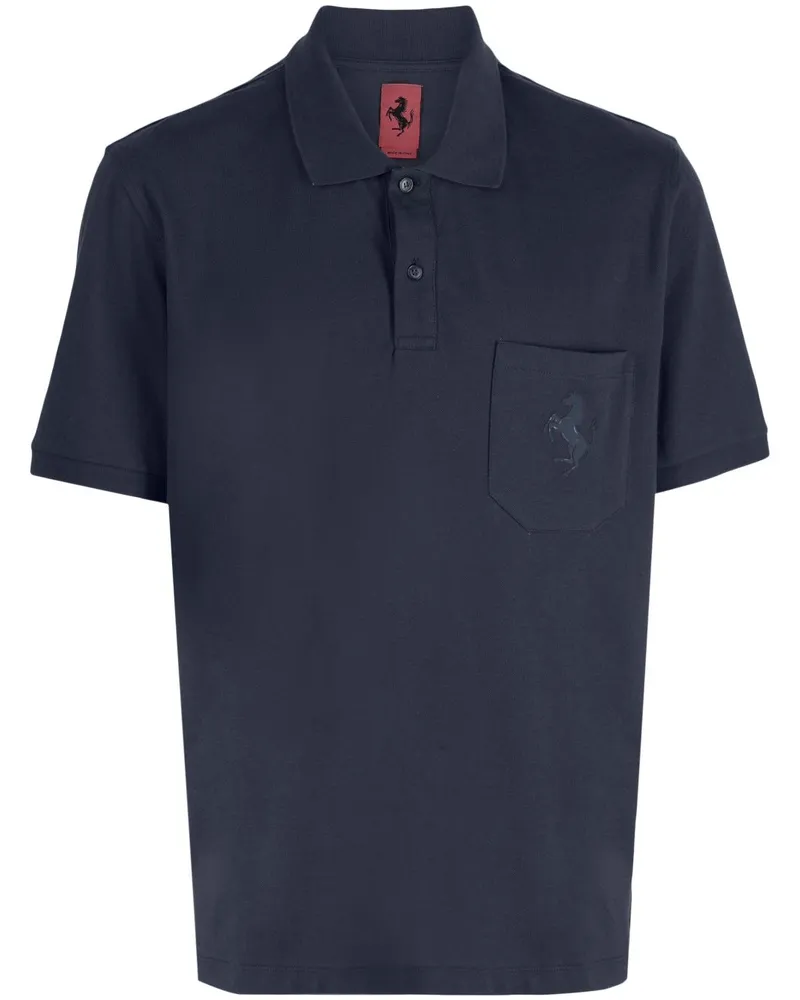 Ferrari Poloshirt mit Logo-Patch - Blau Blau