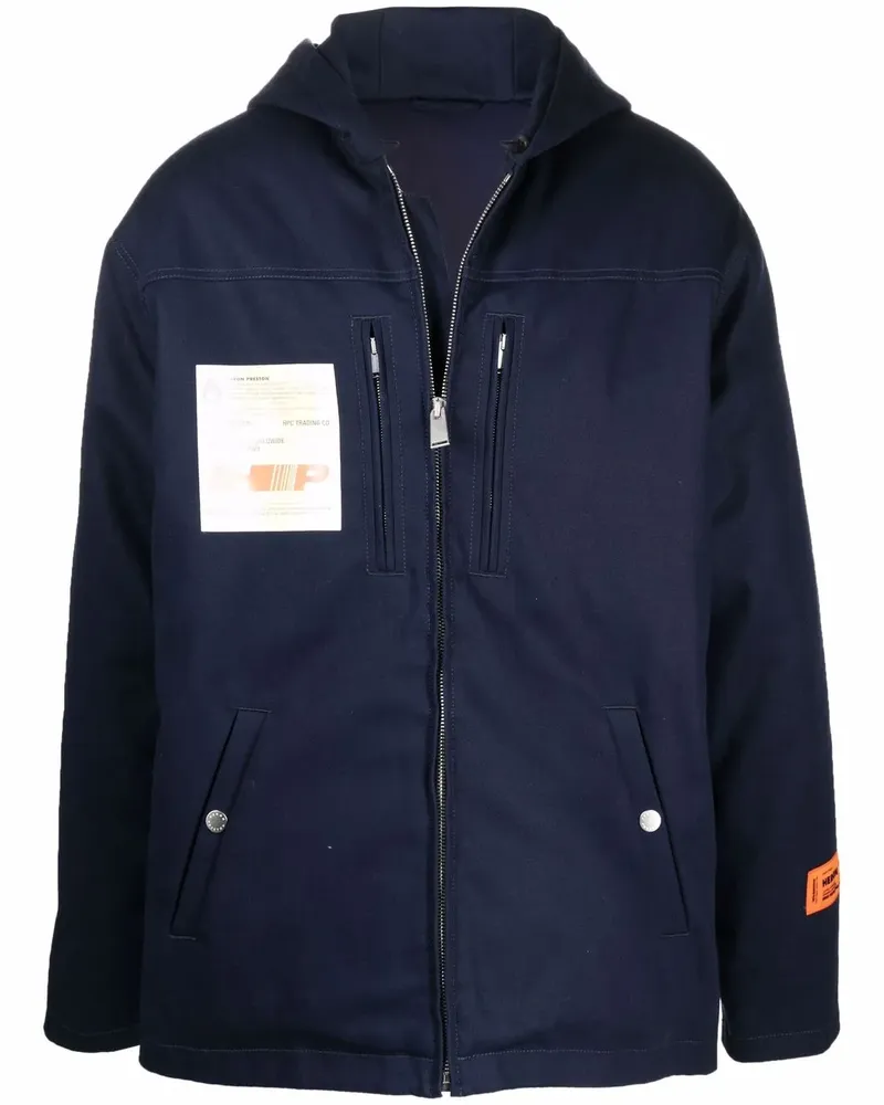 Heron Preston Kapuzenjacke mit Patch - Blau Blau