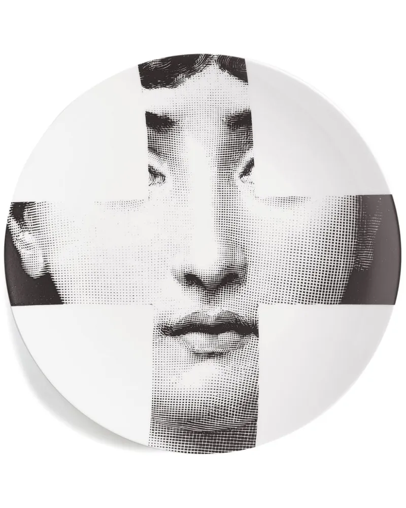 Fornasetti Tema e Variazioni n.151 Wandteller Weiß