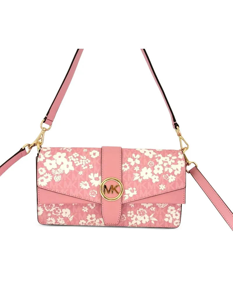 Michael Kors Greenwich medium printed signature logo convertible shoulder bag - Rosa Rosa