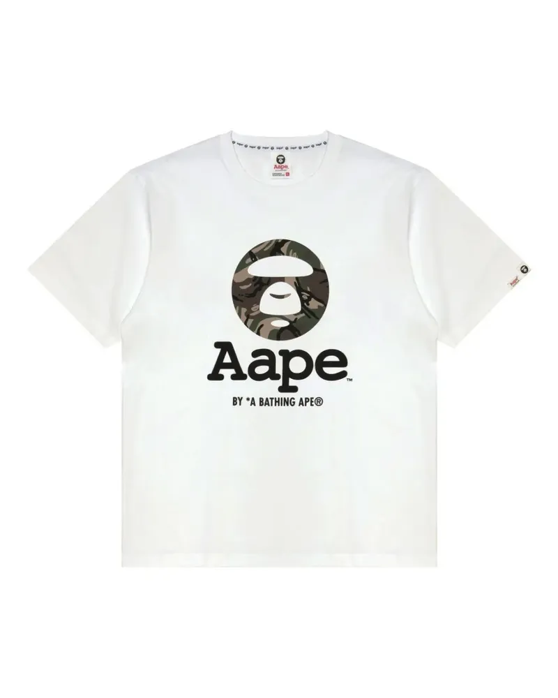 BAPE Moonface T-Shirt mit Camouflage-Print - Weiß Weiß