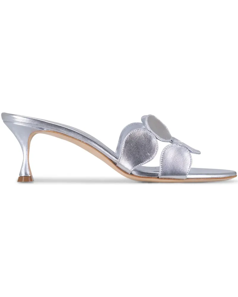 Manolo Blahnik Mules im Metallic-Look - Silber Silber